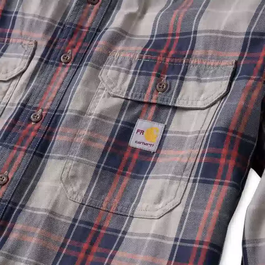 Erkek Geniş Kesim Uzun Kolluklu Twill Ekose Gömlek - Alev Dirençli Gömlekler