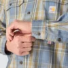 Erkek Geniş Kesim Uzun Kolluklu Twill Ekose Gömlek - Alev Dirençli Gömlekler