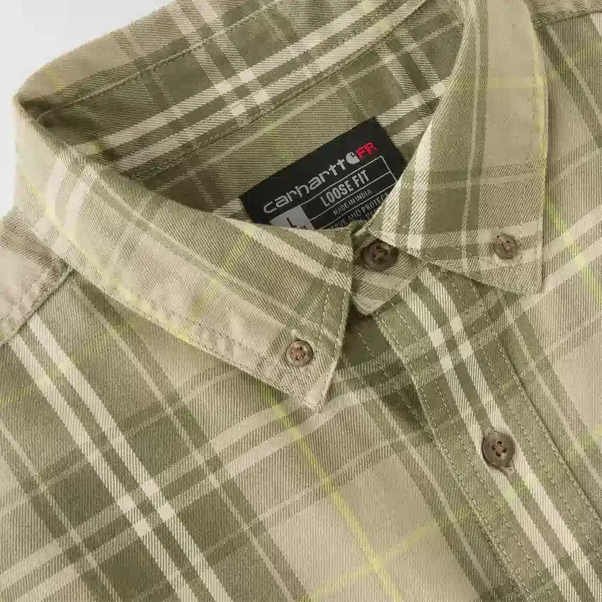 Erkek Geniş Kesim Uzun Kolluklu Twill Ekose Gömlek - Alev Dirençli Gömlekler