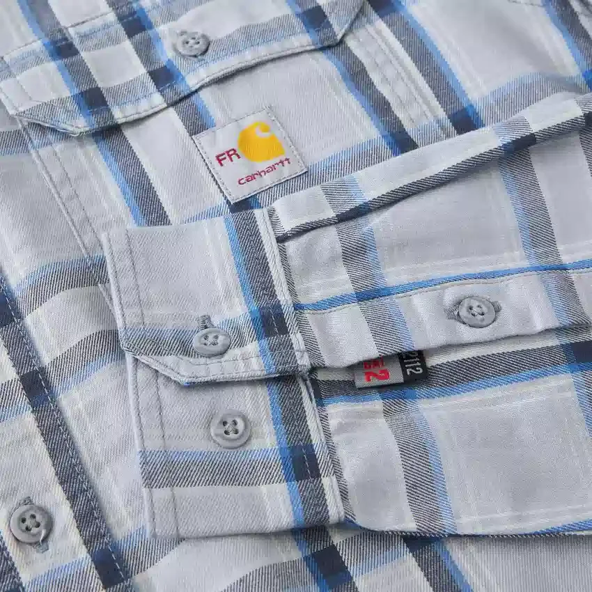 Erkek Geniş Kesim Uzun Kolluklu Twill Ekose Gömlek - Alev Dirençli Gömlekler