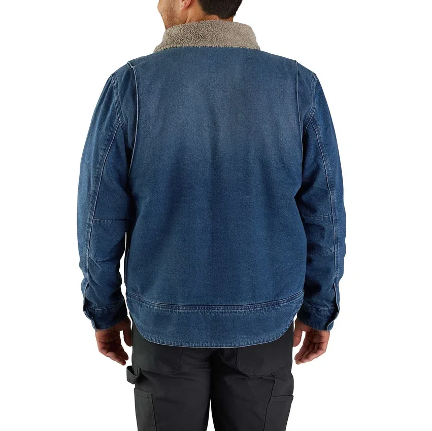Erkek Gevşek Kesim Sherpa Astarlı Denim Ceket