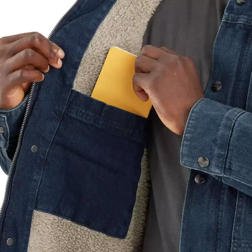 Erkek Gevşek Kesim Sherpa Astarlı Denim Ceket