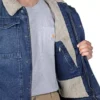 Erkek Gevşek Kesim Sherpa Astarlı Denim Ceket