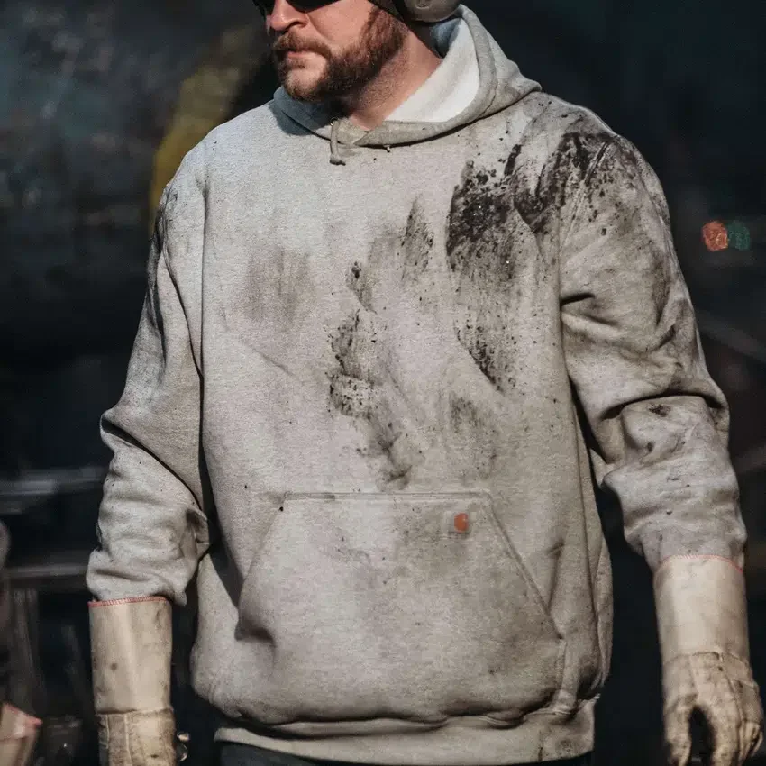 Erkek Marquette Bol Kesim Orta Ağırlık Kapüşonlu Sweatshirt
