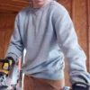 Erkek Marquette Bol Kesim Orta Ağırlıkta Bisiklet Yaka Sweatshirt