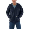 Erkek Marquette Bol Kesim Tam Fermuarlı Kapüşonlu Sweatshirt