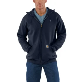 Erkek Marquette Bol Kesim Tam Fermuarlı Kapüşonlu Sweatshirt