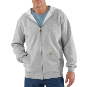 Erkek Marquette Bol Kesim Tam Fermuarlı Kapüşonlu Sweatshirt