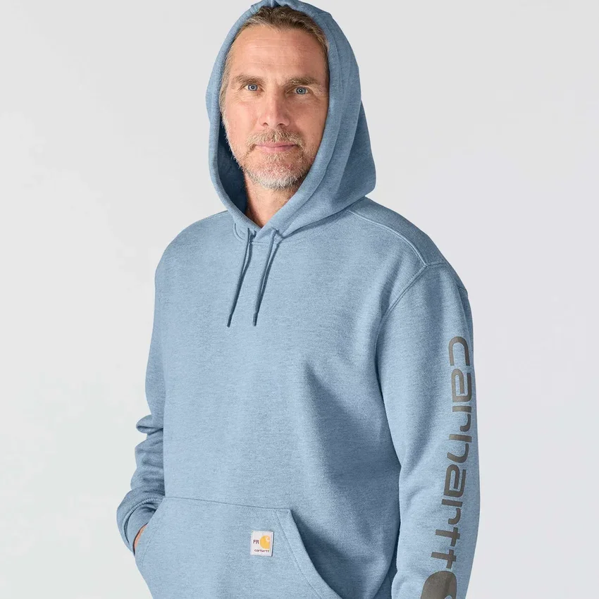 Erkek Marquette Force Logo Kapüşonlu Sweatshirt - Alev Dirençli Kapüşonlu sweatshirtler