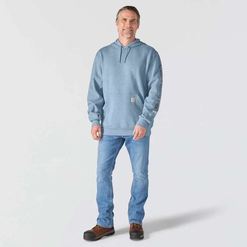 Erkek Marquette Force Logo Kapüşonlu Sweatshirt - Alev Dirençli Kapüşonlu sweatshirtler