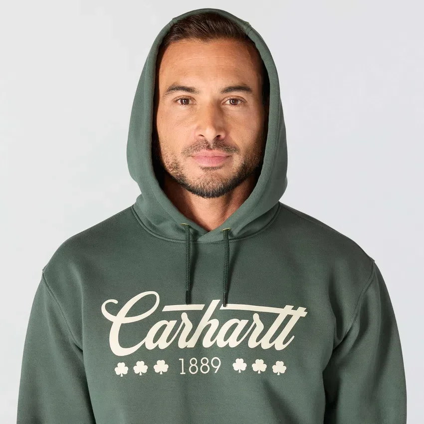 Erkek Marquette Shamrock Grafik Kapüşonlu Sweatshirt - Aziz Patrick Günü Sweatshirt