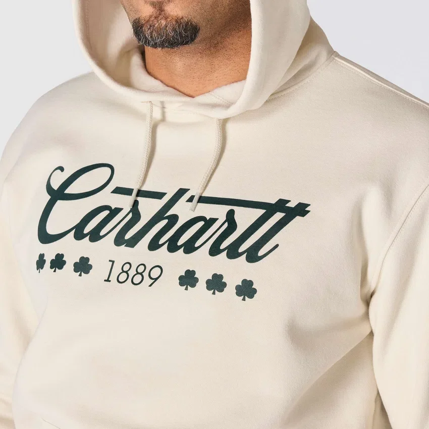 Erkek Marquette Shamrock Grafik Kapüşonlu Sweatshirt - Aziz Patrick Günü Sweatshirt