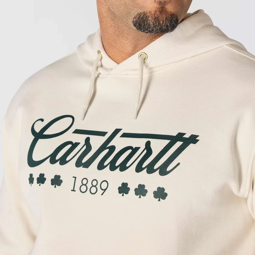 Erkek Marquette Shamrock Grafik Kapüşonlu Sweatshirt - Aziz Patrick Günü Sweatshirt