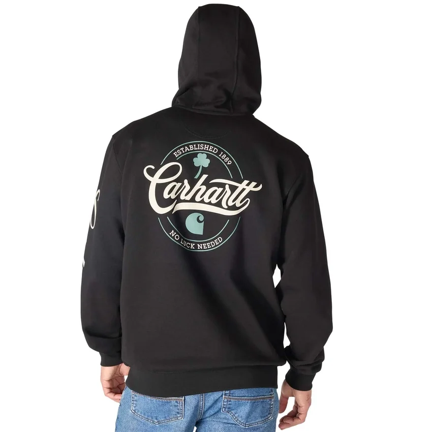 Erkek Marquette Shamrock Yazılı Grafik Kapüşonlu Sweatshirt - Aziz Patrick Günü Sweatshirt