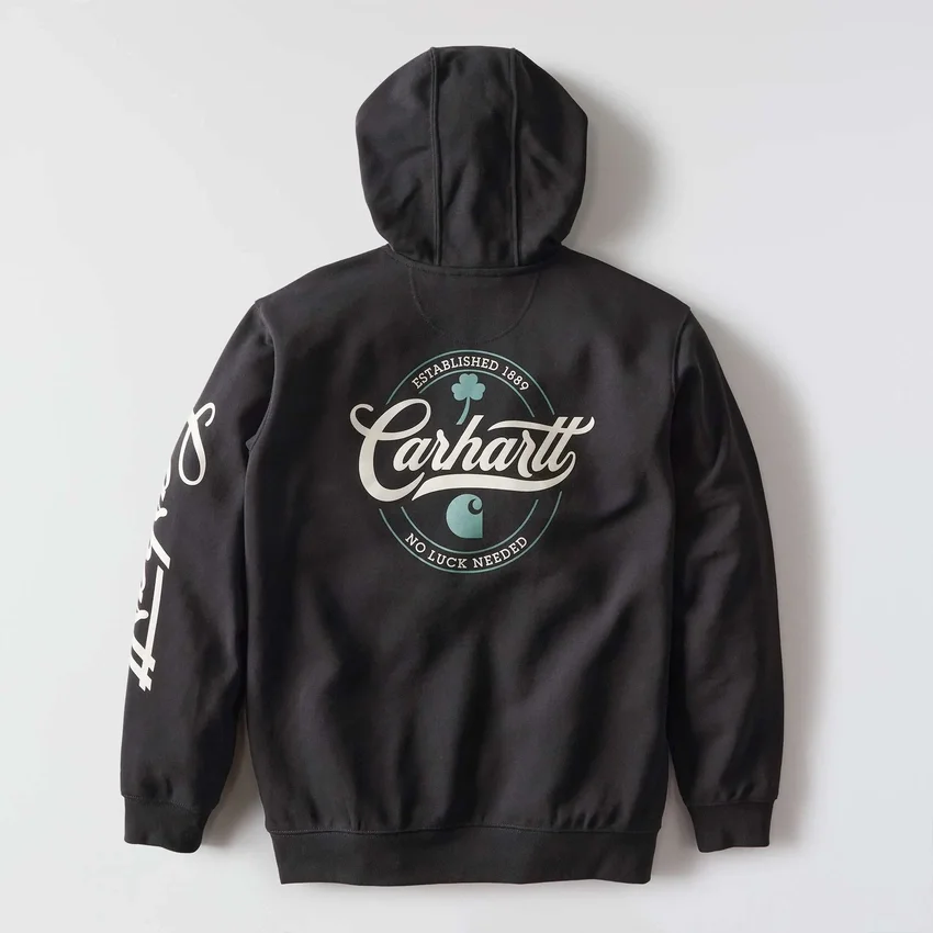Erkek Marquette Shamrock Yazılı Grafik Kapüşonlu Sweatshirt - Aziz Patrick Günü Sweatshirt
