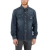 Erkek Montana Gevşek Kesim Uzun Kolluklu Denim Çıtçıtlı Ön Gömlek