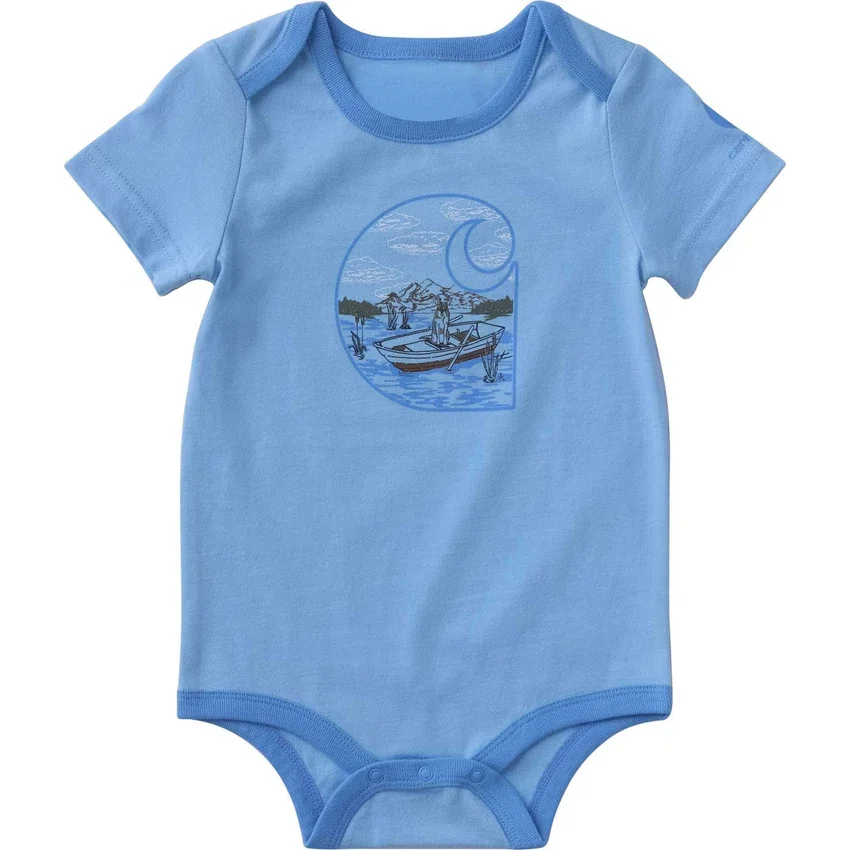 Erkek Çocuk Kısa Kolluklu Balıkçılık Bodysuit (Bebek)