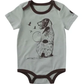 Erkek Çocuk Kısa Kolluklu Köpek Desenli Bodysuit (Bebek)