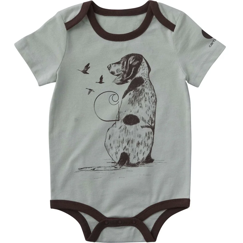 Erkek Çocuk Kısa Kolluklu Köpek Desenli Bodysuit (Bebek)