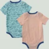 Erkek Çocuklar İçin 2 Parçalı Kısa Kolluklu Balık Desenli Bodysuit Seti (Bebek)