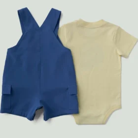 Erkek Çocuklar İçin 2 Parçalı Kısa Kolluklu Bodysuit ve Kargo Cepli Şort Set (Bebek)