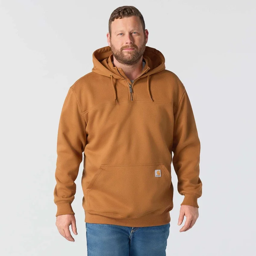 Erkek Paxton Su İtici Ağır Çekirdekli Çeyrek Fermuarlı Kapüşonlu Sweatshirt - carhartt Rain Defender Kapüşonlu sweatshirtler