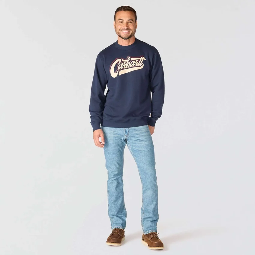 Erkek Sawyer Grafik Yazılı Bisiklet Yaka Sweatshirt