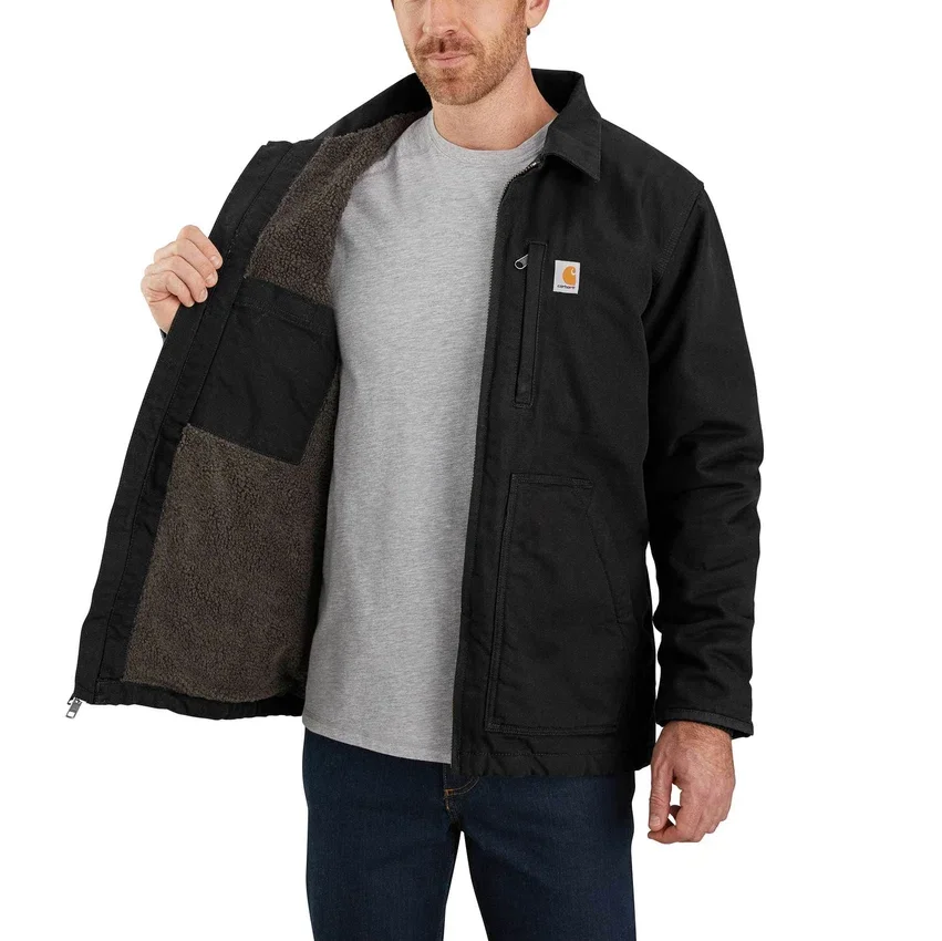Erkek Yıkanmış Duck Kumaş, Sherpa Astarlı Ridge Ceket