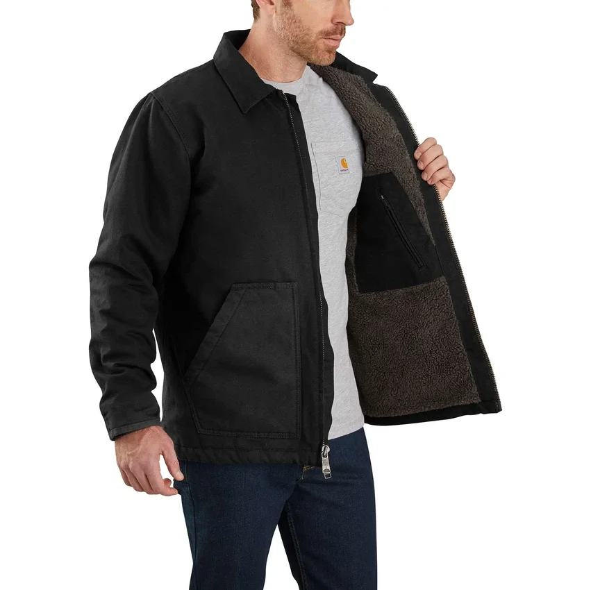 Erkek Yıkanmış Duck Kumaş, Sherpa Astarlı Ridge Ceket