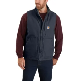 Erkek Yıkanmış Pamuklu Sherpa Astarlı Mock-Neck Yelek