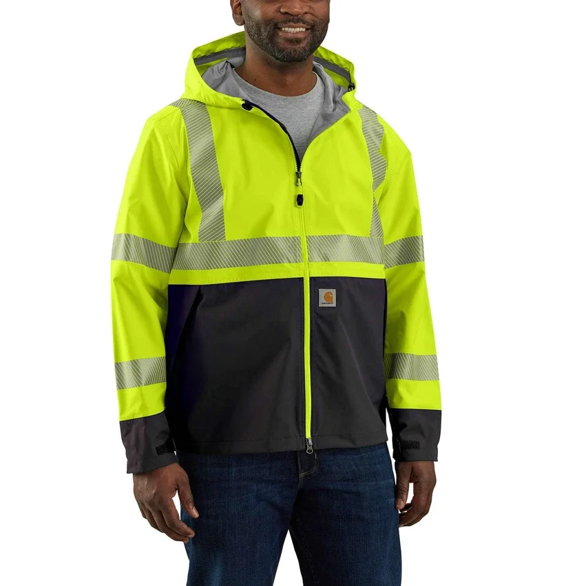 Erkekler için Portsmouth Yüksek Görünürlük Sınıf 3 Su Geçirmez Yağmurluk: Storm Defender Ceket