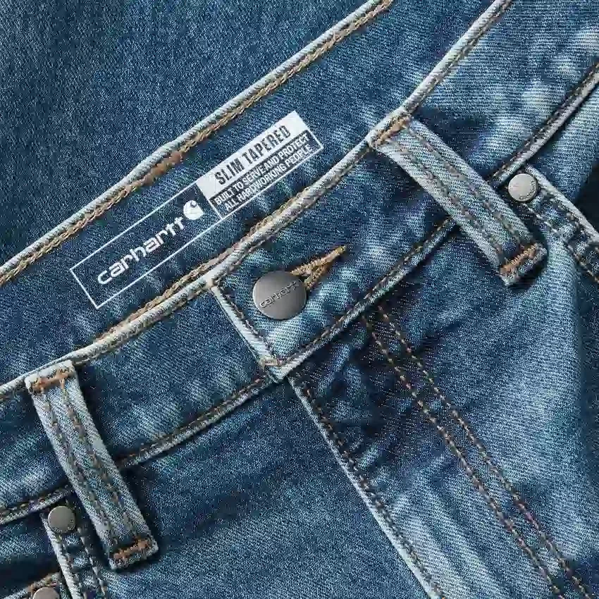 Erkekler İçin Dar Kesim, Konik, Rugged Flex ve Esnek İş Kot Pantolonu