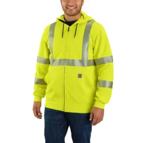 Erkekler İçin Fr Yüksek Görünürlük Sınıf 3 Force Tam Fermuarlı Kapüşonlu Sweatshirt