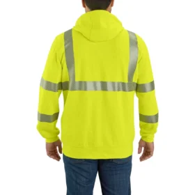 Erkekler İçin Fr Yüksek Görünürlük Sınıf 3 Force Tam Fermuarlı Kapüşonlu Sweatshirt