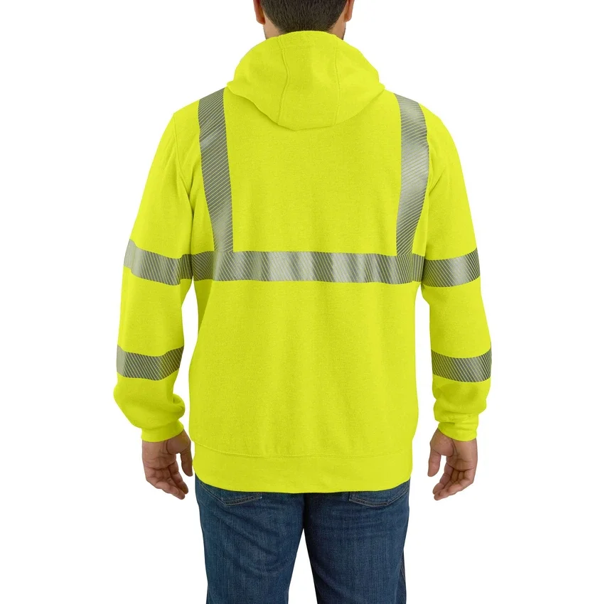 Erkekler İçin Fr Yüksek Görünürlük Sınıf 3 Force Tam Fermuarlı Kapüşonlu Sweatshirt