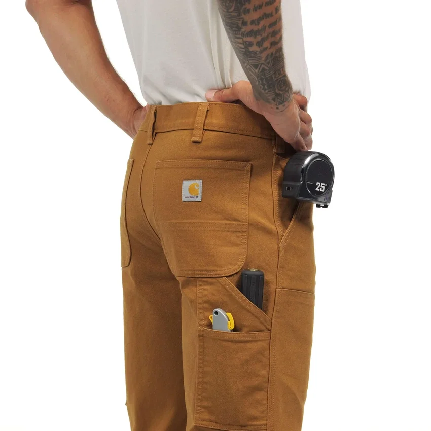 Erkekler İçin Gevşek Düz Kesim Rugged Flex Duck Çift Dizli İş Pantolonu