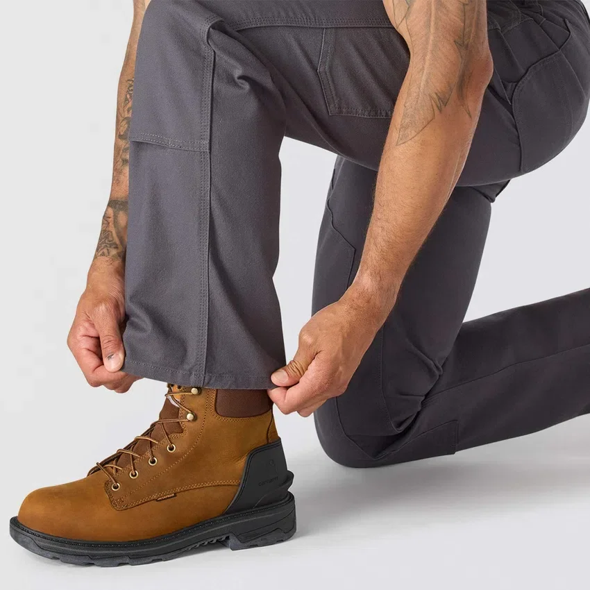Erkekler İçin Gevşek Düz Kesim Rugged Flex Duck Çift Dizli İş Pantolonu