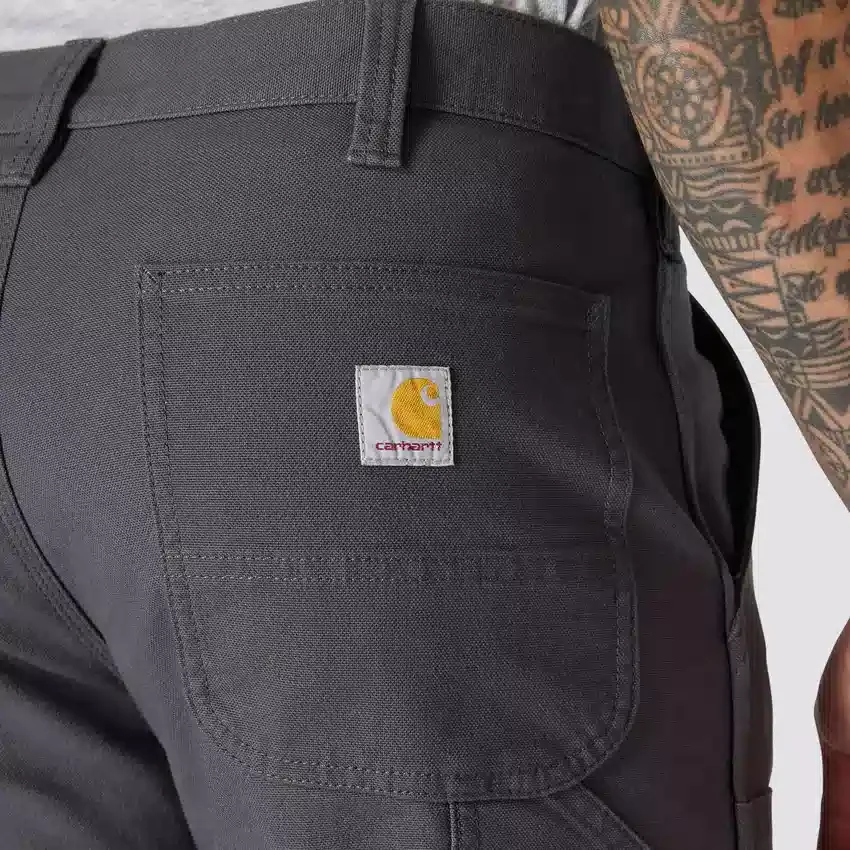 Erkekler İçin Gevşek Düz Kesim Rugged Flex Duck Çift Dizli İş Pantolonu
