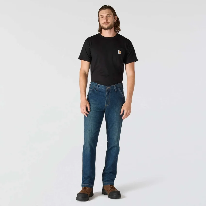 Erkekler İçin Rahat Düz Kesim Rugged Flex İş Kot Pantolonu