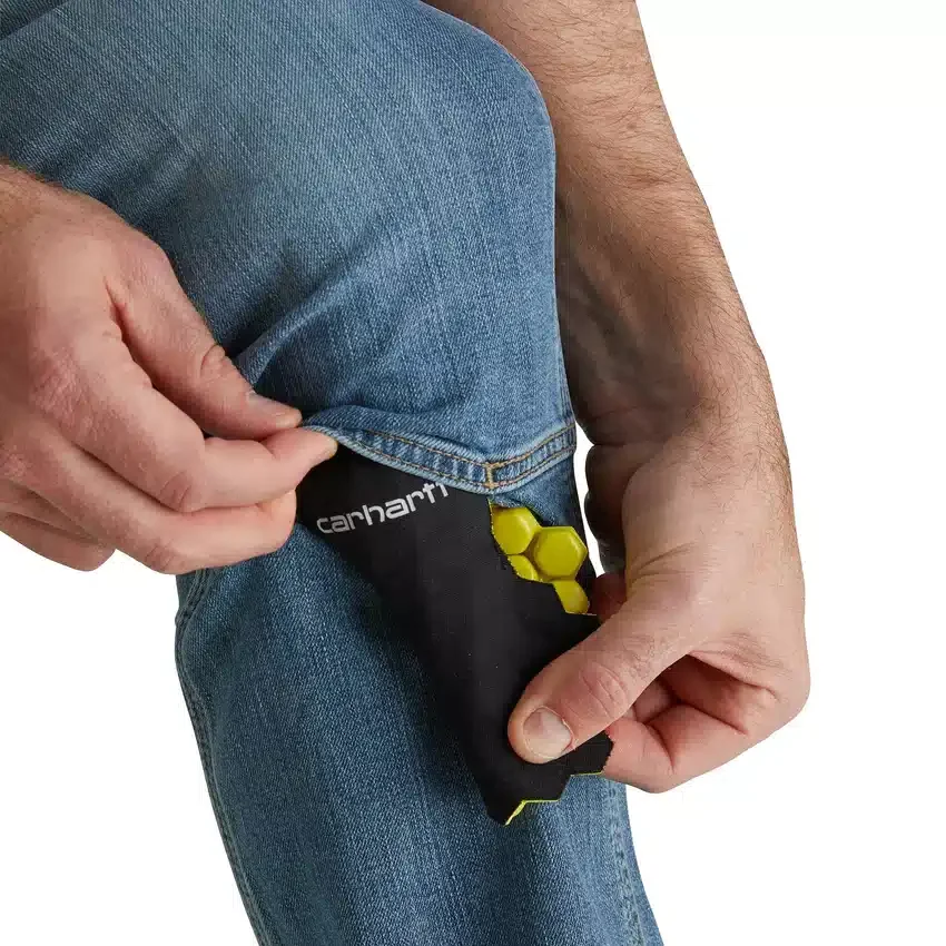 Erkekler İçin Rahat Düz Kesim, Rugged Flex ve Esnek Çift Dizli İş Kotu