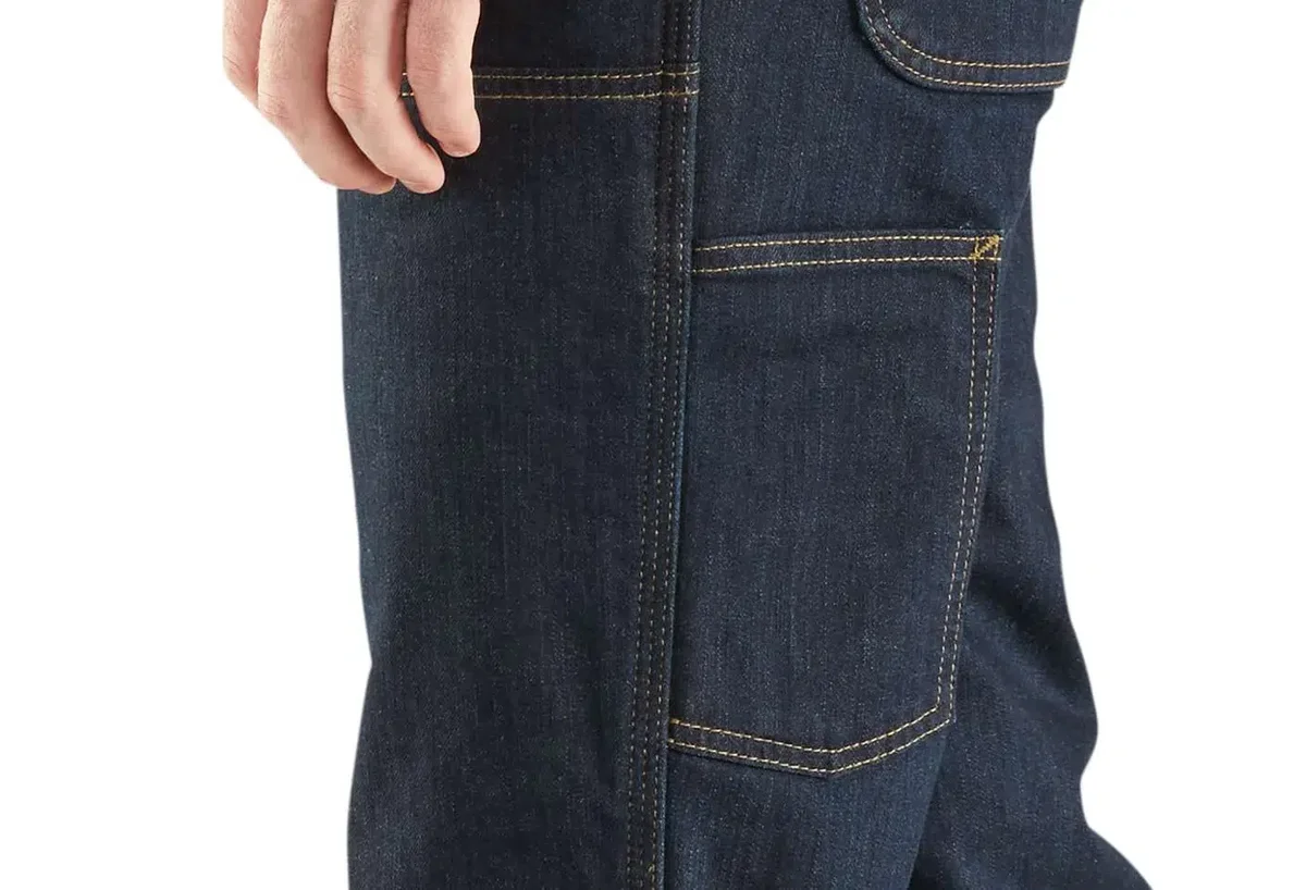 Erkekler İçin Rahat Düz Kesim, Rugged Flex ve Esnek Çift Dizli İş Kotu