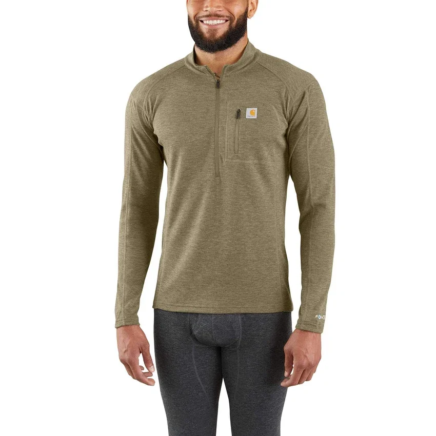 Erkekler İçlik Çeyrek Fermuarlı Termal Üst - carhartt Force® - Orta Ağırlık - Poli-Yün
