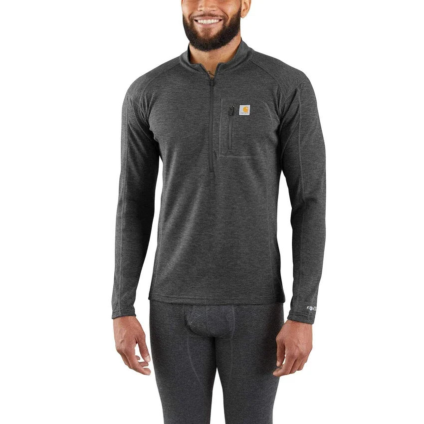 Erkekler İçlik Çeyrek Fermuarlı Termal Üst - carhartt Force® - Orta Ağırlık - Poli-Yün