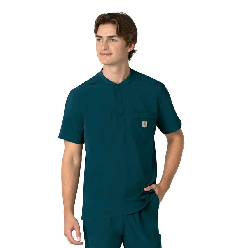 Force Cross-Flex Erkek Henley Scrub Üst