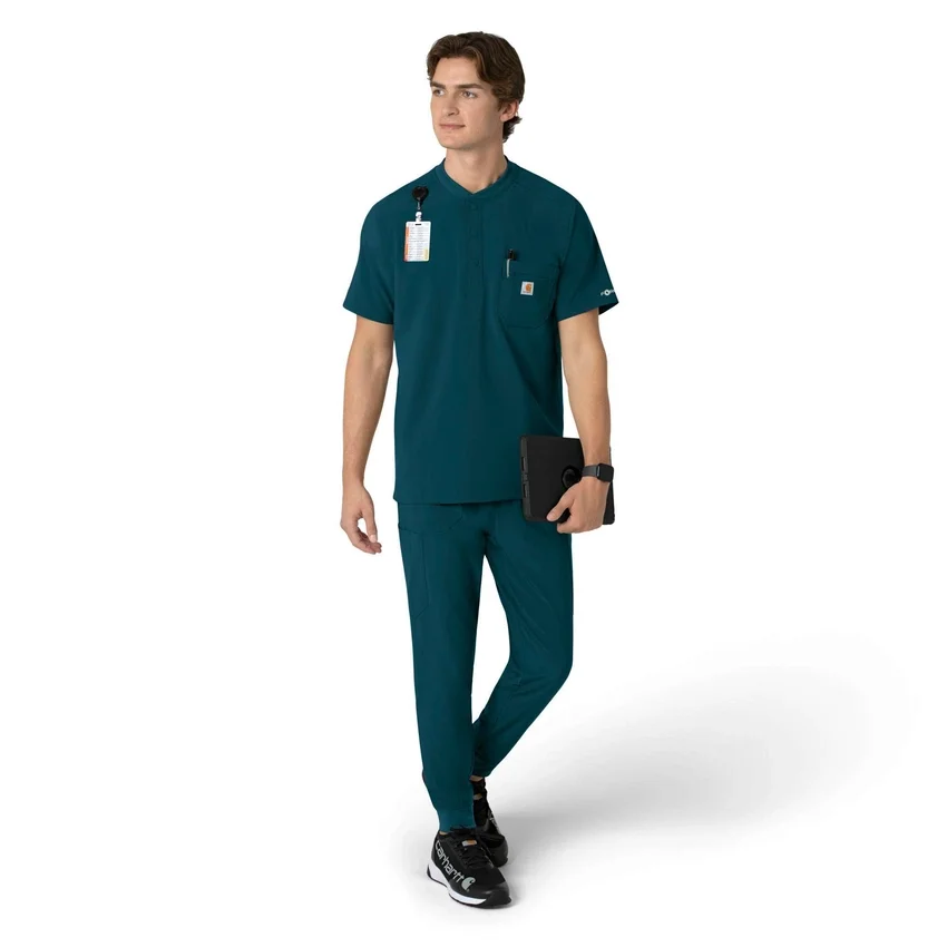 Force Cross-Flex Erkek Henley Scrub Üst