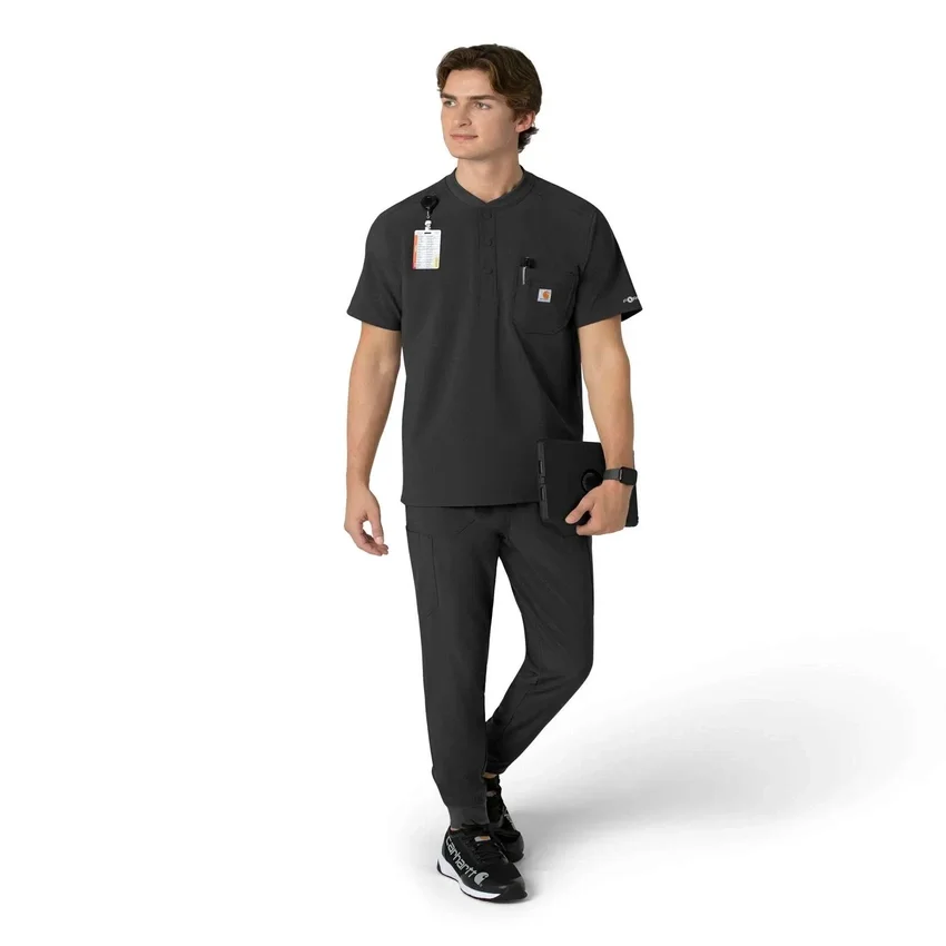 Force Cross-Flex Erkek Henley Scrub Üst