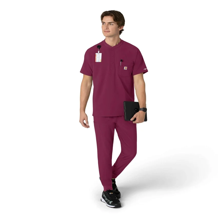 Force Cross-Flex Erkek Henley Scrub Üst