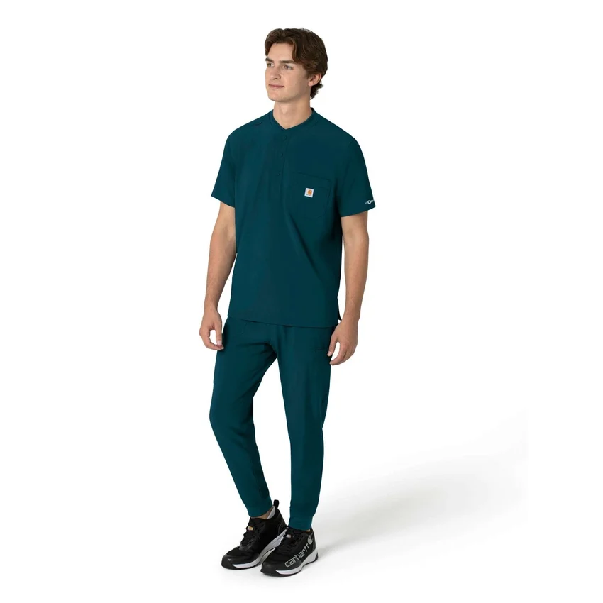 Force Cross-Flex Erkek Henley Scrub Üst