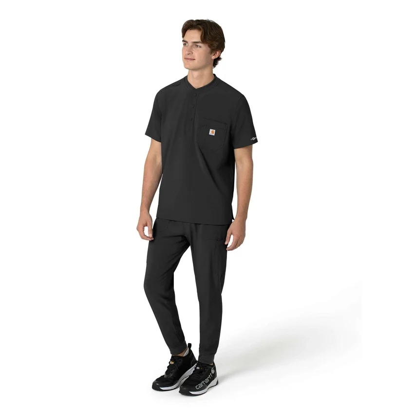 Force Cross-Flex Erkek Henley Scrub Üst