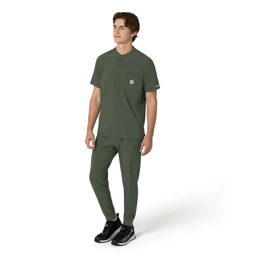 Force Cross-Flex Erkek Henley Scrub Üst
